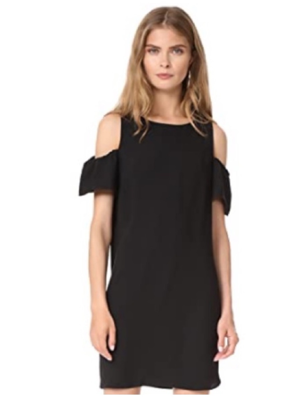 Amanda Uprichard Black Cold Shoulder Mini Shift Dress